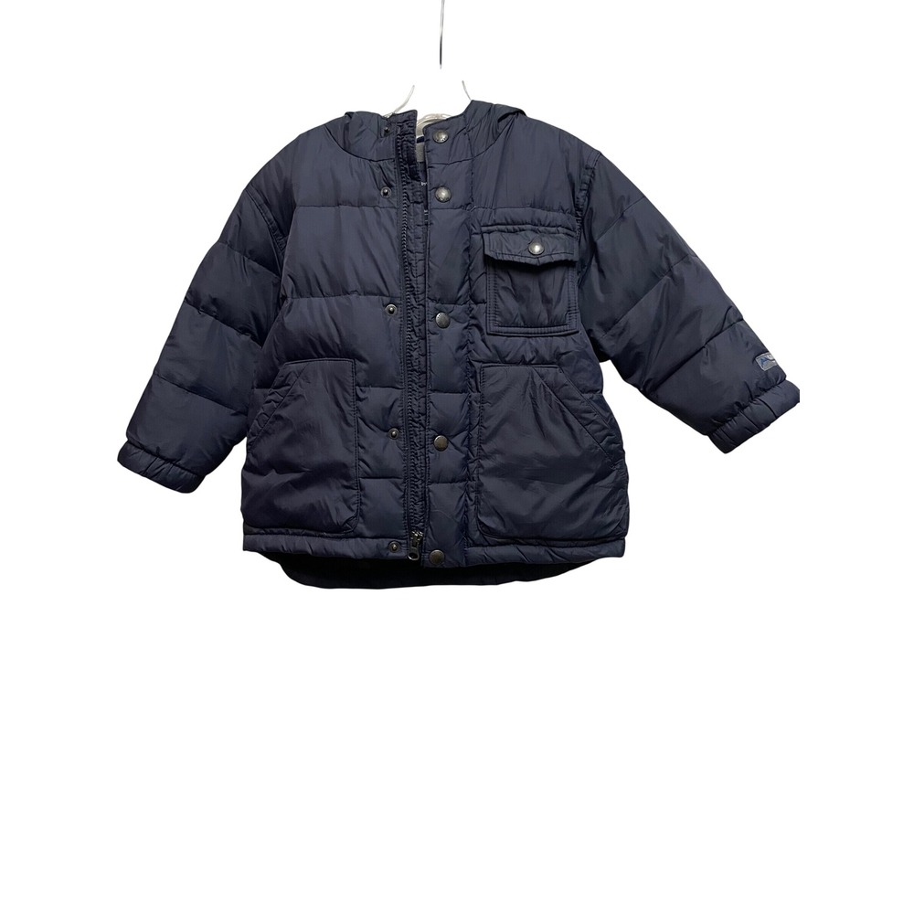 Baby Gap Toddler Boys Navy Blue Quilted Hooded Puffer Jacket Coat 2 Years